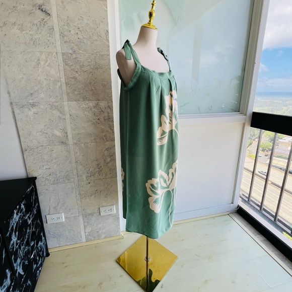 0023/ Mint Color Tie on Shoulder Dress - Picture 2 of 6